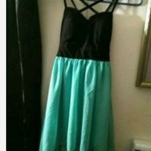 Blue snd black formal dresd